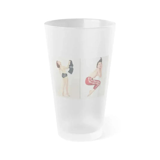 Dawn Richard #39 - Pages 26 & 27 Including Pages 5 & 6 of 6 with, 2 Full Page Color Photos of Dawn from Bachelor Mag. Nov. '57 (Vintage Female Icon) Frosted Pint Glass 16oz 16oz Frosted - Go Mug Yourself