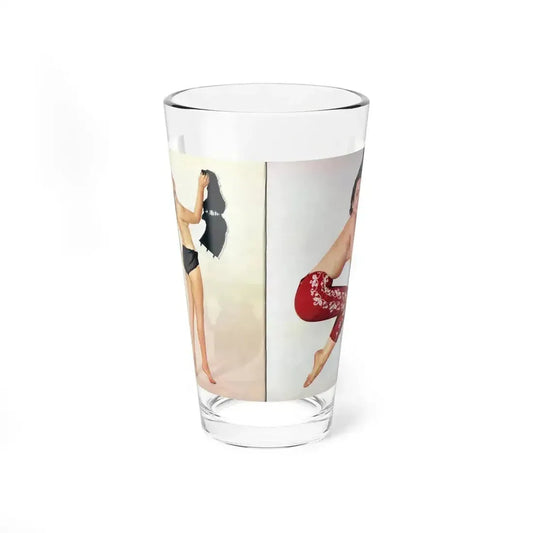 Dawn Richard #39 - Pages 26 & 27 Including Pages 5 & 6 of 6 with, 2 Full Page Color Photos of Dawn from Bachelor Mag. Nov. '57 (Vintage Female Icon) Pint Glass 16oz 16oz - Go Mug Yourself