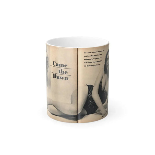 Dawn Richard #41 - [Pages 30 & 31] Including Pages 1 & 2 of 4 with B&W 1 Small+Centerfold from FOR MEN ONLY Mag. Nov. '57 (Vintage Female Icon) Color Changing Coffee Mug 11oz - Go Mug Yourself