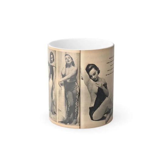 Dawn Richard #42 - [Pages 32 & 33] Including Pages 3 & 4 of 4 with B&W 3 Photos & Caption from FOR MEN ONLY Mag. Nov. '57 (Vintage Female Icon) Color Changing Coffee Mug 11oz - Go Mug Yourself