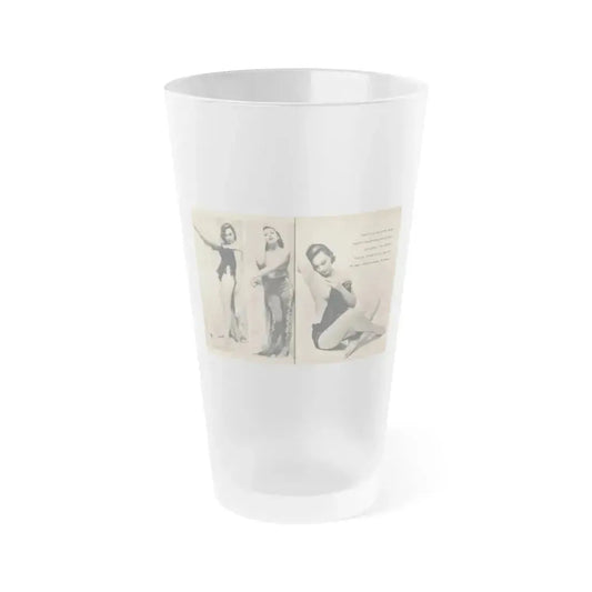 Dawn Richard #42 - Pages 32 & 33 Including Pages 3 & 4 of 4 with B&W 3 Photos & Caption from FOR MEN ONLY Mag. Nov. '57 (Vintage Female Icon) Frosted Pint Glass 16oz 16oz Frosted - Go Mug Yourself