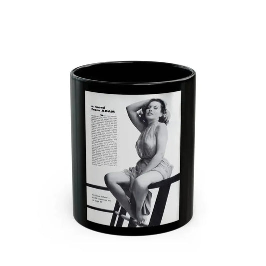 Dawn Richard #44 - Adam Mag. '58 - Inside Cover 1 (Vintage Female Icon) Black Coffee Mug 11oz - Go Mug Yourself