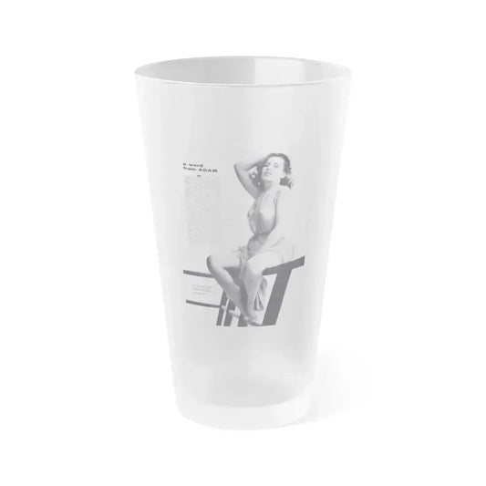 Dawn Richard #44 - Adam Mag. '58 - Inside Cover 1 (Vintage Female Icon) Frosted Pint Glass 16oz 16oz Frosted - Go Mug Yourself