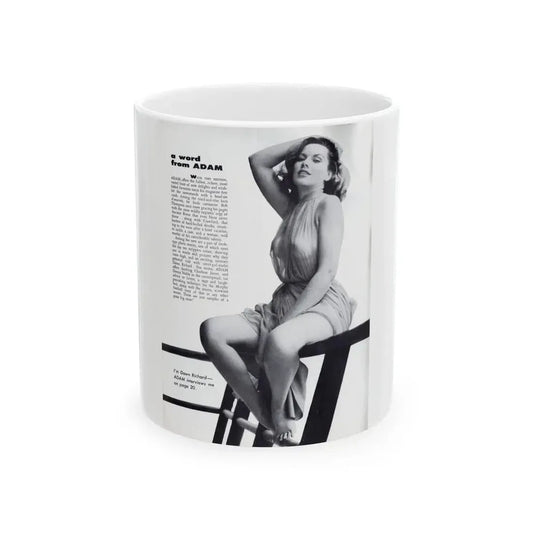 Dawn Richard #44 - Adam Mag. '58 - Inside Cover 1 (Vintage Female Icon) White Coffee Mug 11oz - Go Mug Yourself