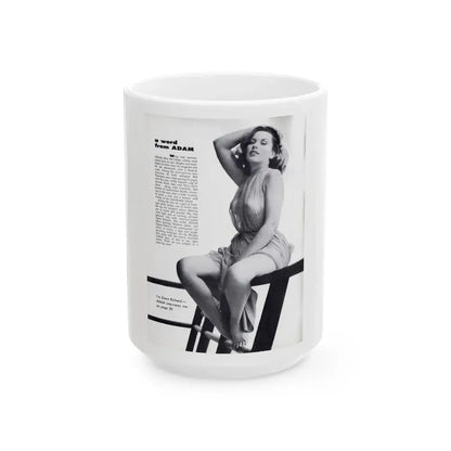 Dawn Richard #44 - Adam Mag. '58 - Inside Cover 1 (Vintage Female Icon) White Coffee Mug 15oz - Go Mug Yourself