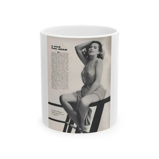Dawn Richard #44 - Adam Mag. '58 - Inside Cover (Vintage Female Icon) White Coffee Mug 11oz - Go Mug Yourself