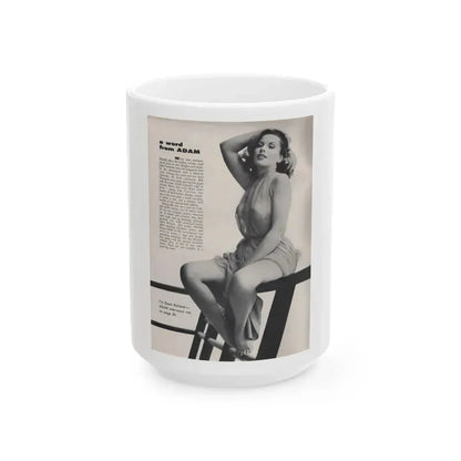 Dawn Richard #44 - Adam Mag. '58 - Inside Cover (Vintage Female Icon) White Coffee Mug 15oz - Go Mug Yourself