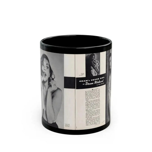 Dawn Richard #45 - [Pages 20 & 21] Including Pages 1 & 2 of 4 with, 3 B&W Photos+Article from Adam Mag. '58 - Photo (Vintage Female Icon) Black Coffee Mug 11oz - Go Mug Yourself
