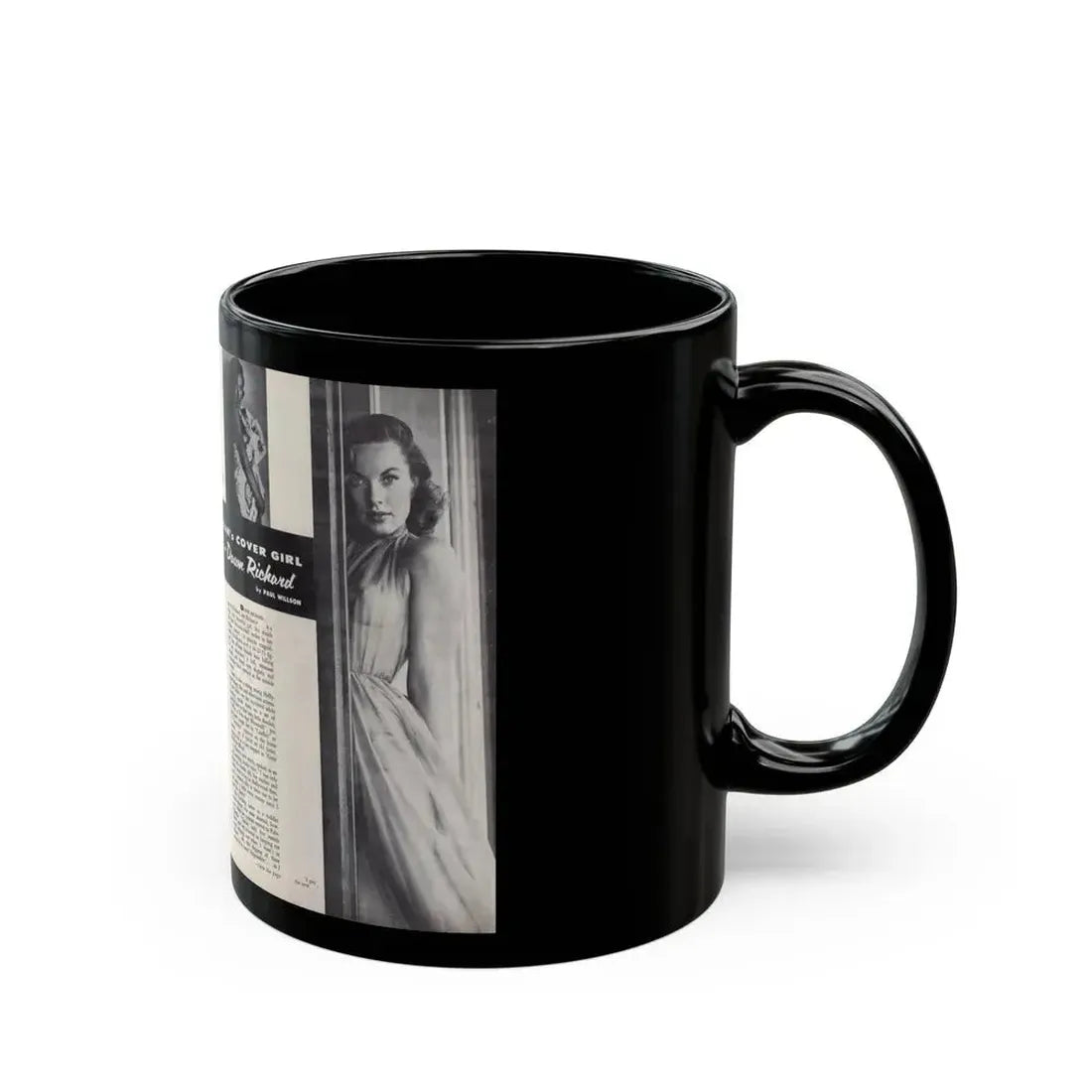 Dawn Richard #45 - [Pages 20 & 21] Including Pages 1 & 2 of 4 with, 3 B&W Photos+Article from Adam Mag. '58 - Photo (Vintage Female Icon) Black Coffee Mug - Go Mug Yourself