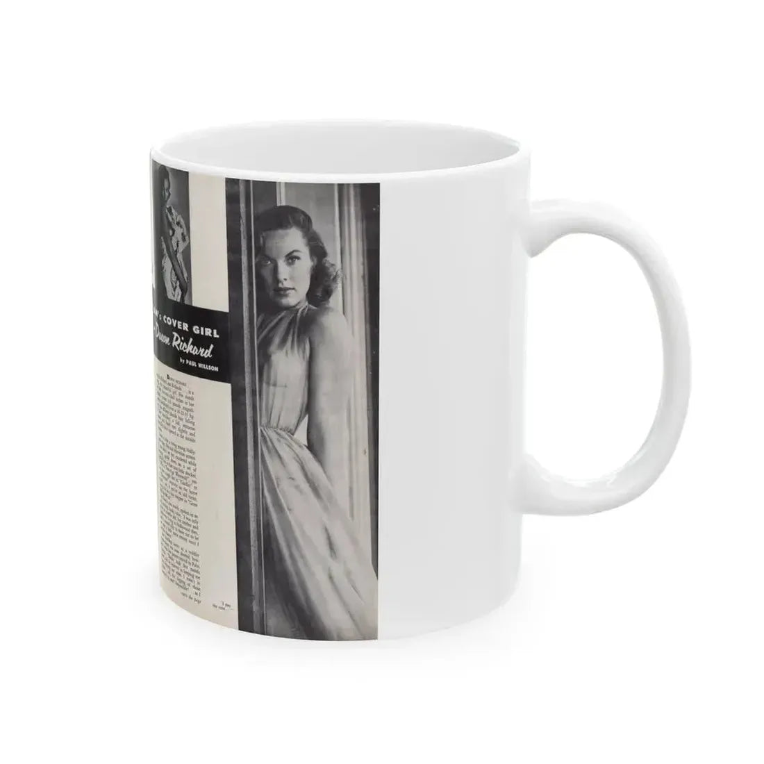 Dawn Richard #45 - [Pages 20 & 21] Including Pages 1 & 2 of 4 with, 3 B&W Photos+Article from Adam Mag. '58 - Photo (Vintage Female Icon) White Coffee Mug - Go Mug Yourself