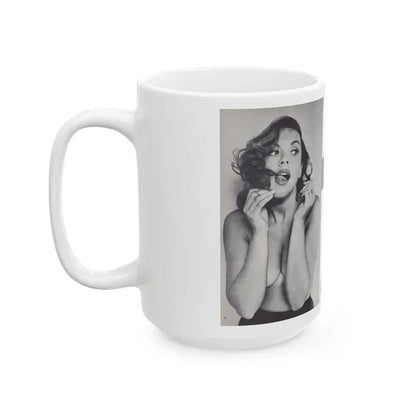 Dawn Richard #45 - [Pages 20 & 21] Including Pages 1 & 2 of 4 with, 3 B&W Photos+Article from Adam Mag. '58 - Photo (Vintage Female Icon) White Coffee Mug - Go Mug Yourself