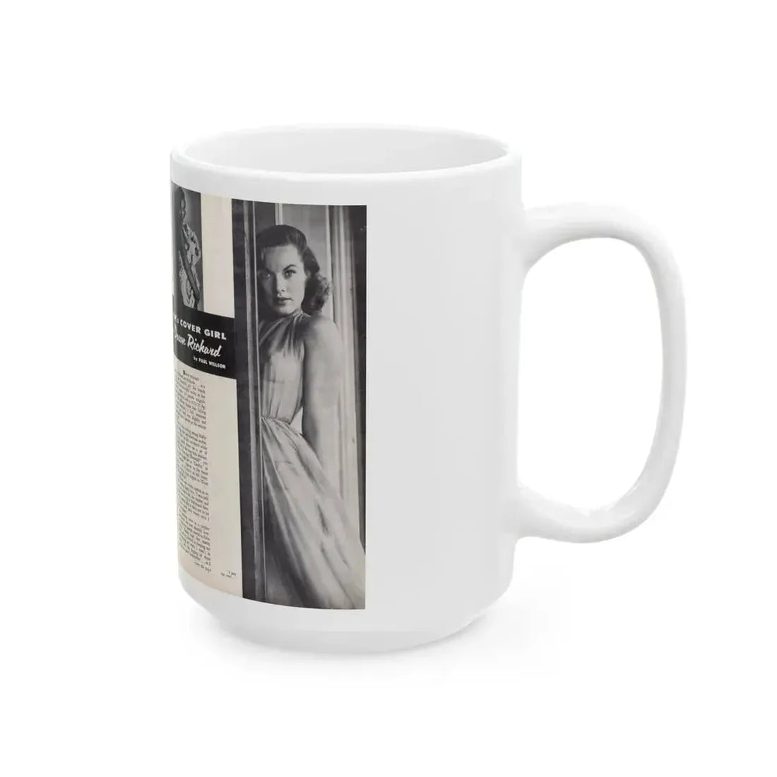 Dawn Richard #45 - [Pages 20 & 21] Including Pages 1 & 2 of 4 with, 3 B&W Photos+Article from Adam Mag. '58 - Photo (Vintage Female Icon) White Coffee Mug - Go Mug Yourself