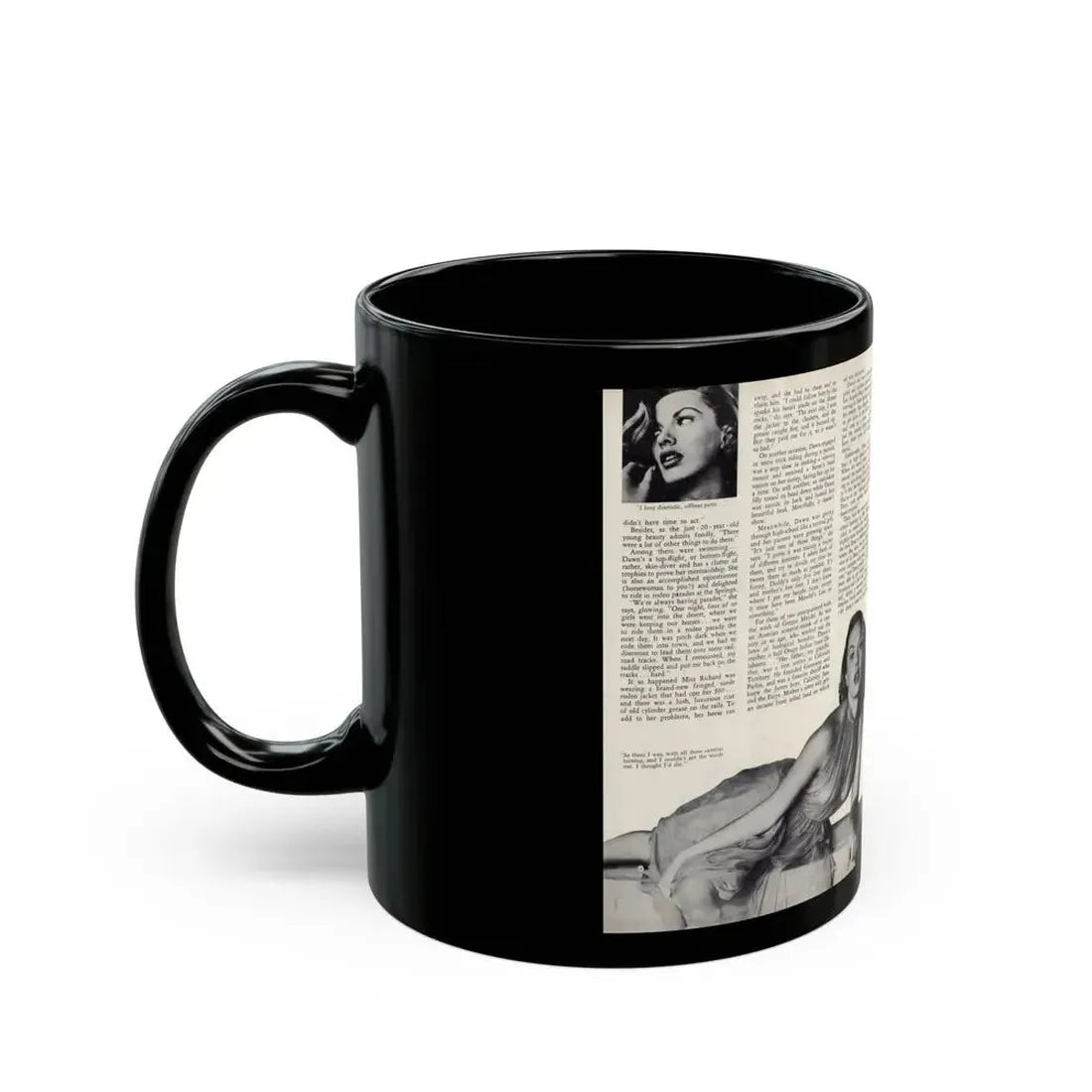 Dawn Richard #45 - [Pages 22 & 23] Including Pages 3 & 4 of 4 with, 3 B&W Photos+Article from Adam Mag. '58 - Photo (Vintage Female Icon) Black Coffee Mug - Go Mug Yourself