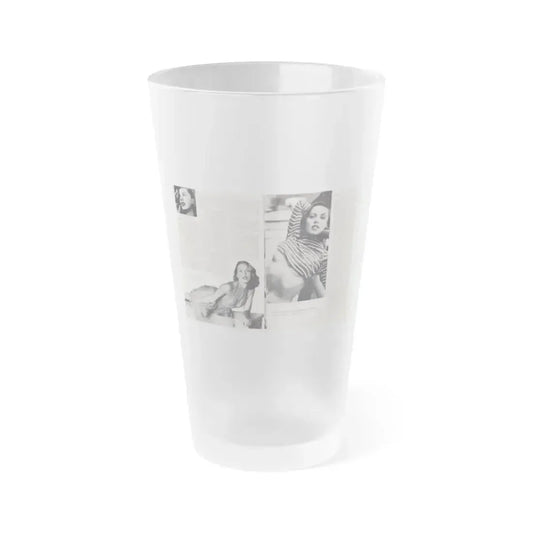 Dawn Richard #45 - Pages 22 & 23 Including Pages 3 & 4 of 4 with, 3 B&W Photos+Article from Adam Mag. '58 - Photo (Vintage Female Icon) Frosted Pint Glass 16oz 16oz Frosted - Go Mug Yourself