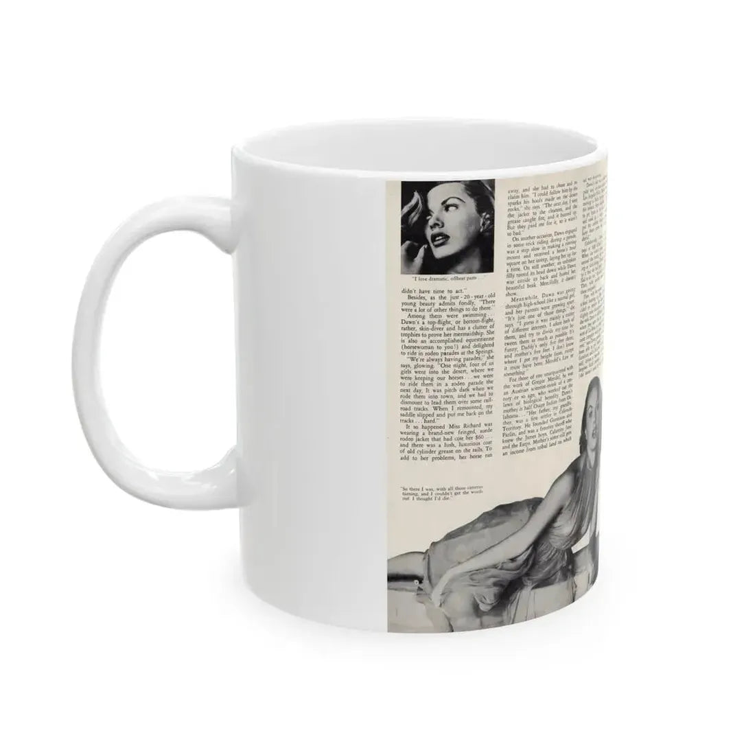 Dawn Richard #45 - [Pages 22 & 23] Including Pages 3 & 4 of 4 with, 3 B&W Photos+Article from Adam Mag. '58 - Photo (Vintage Female Icon) White Coffee Mug - Go Mug Yourself