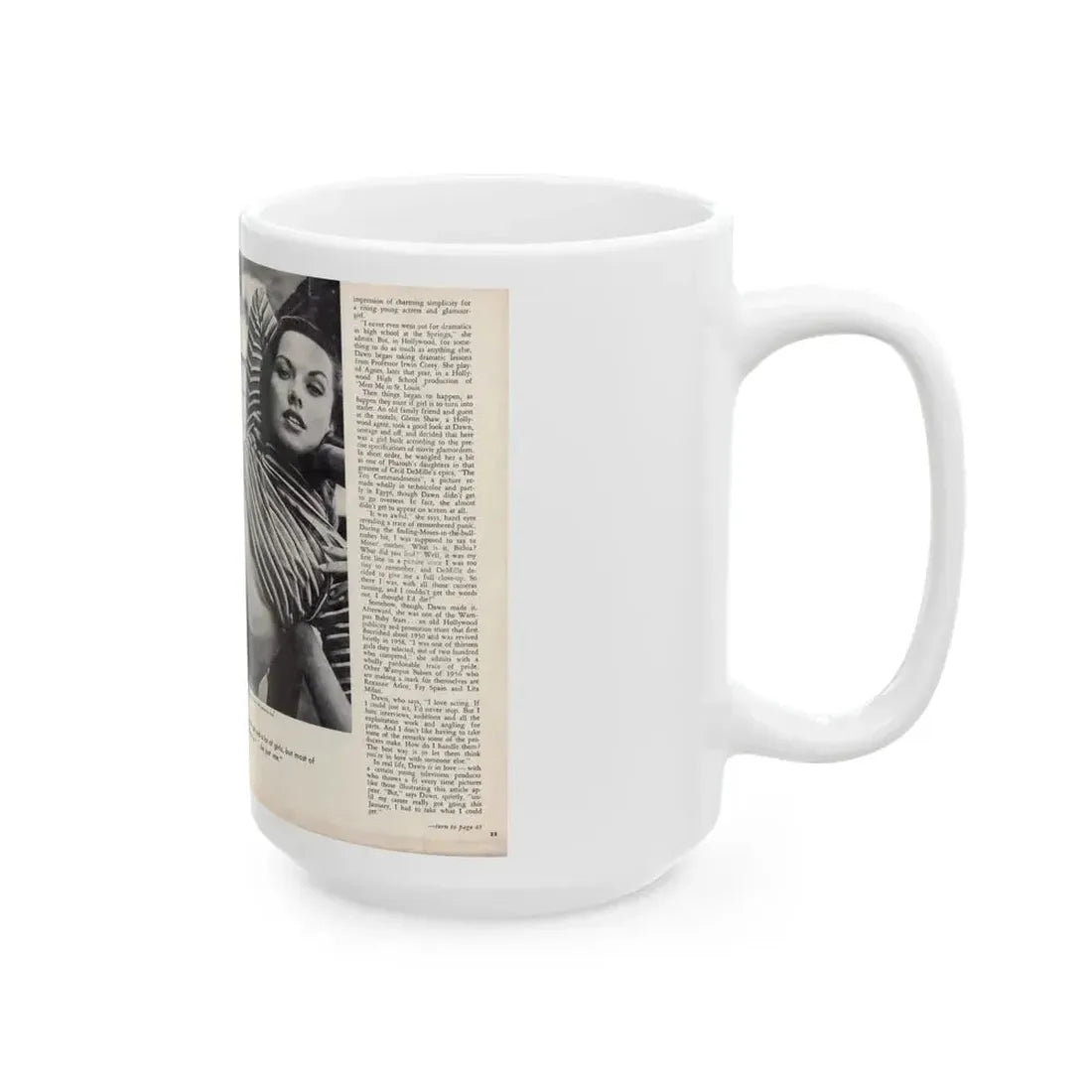 Dawn Richard #45 - [Pages 22 & 23] Including Pages 3 & 4 of 4 with, 3 B&W Photos+Article from Adam Mag. '58 - Photo (Vintage Female Icon) White Coffee Mug - Go Mug Yourself