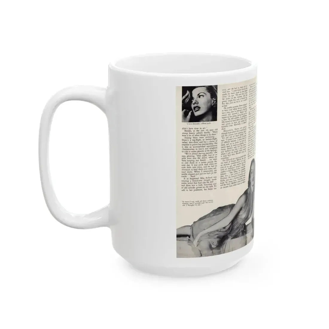 Dawn Richard #45 - [Pages 22 & 23] Including Pages 3 & 4 of 4 with, 3 B&W Photos+Article from Adam Mag. '58 - Photo (Vintage Female Icon) White Coffee Mug - Go Mug Yourself