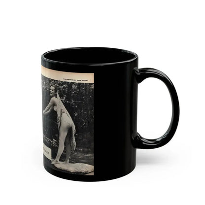 Dawn Richard #46 - [Pages 34 & 35] Including Pages 1 & 2 of 4 with, 4 B&W Photos & Article from SEE FOR MEN Mag. Nov. '57 (Vintage Female Icon) Black Coffee Mug - Go Mug Yourself