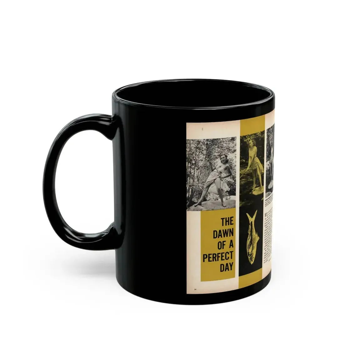 Dawn Richard #46 - [Pages 34 & 35] Including Pages 1 & 2 of 4 with, 4 B&W Photos & Article from SEE FOR MEN Mag. Nov. '57 (Vintage Female Icon) Black Coffee Mug - Go Mug Yourself