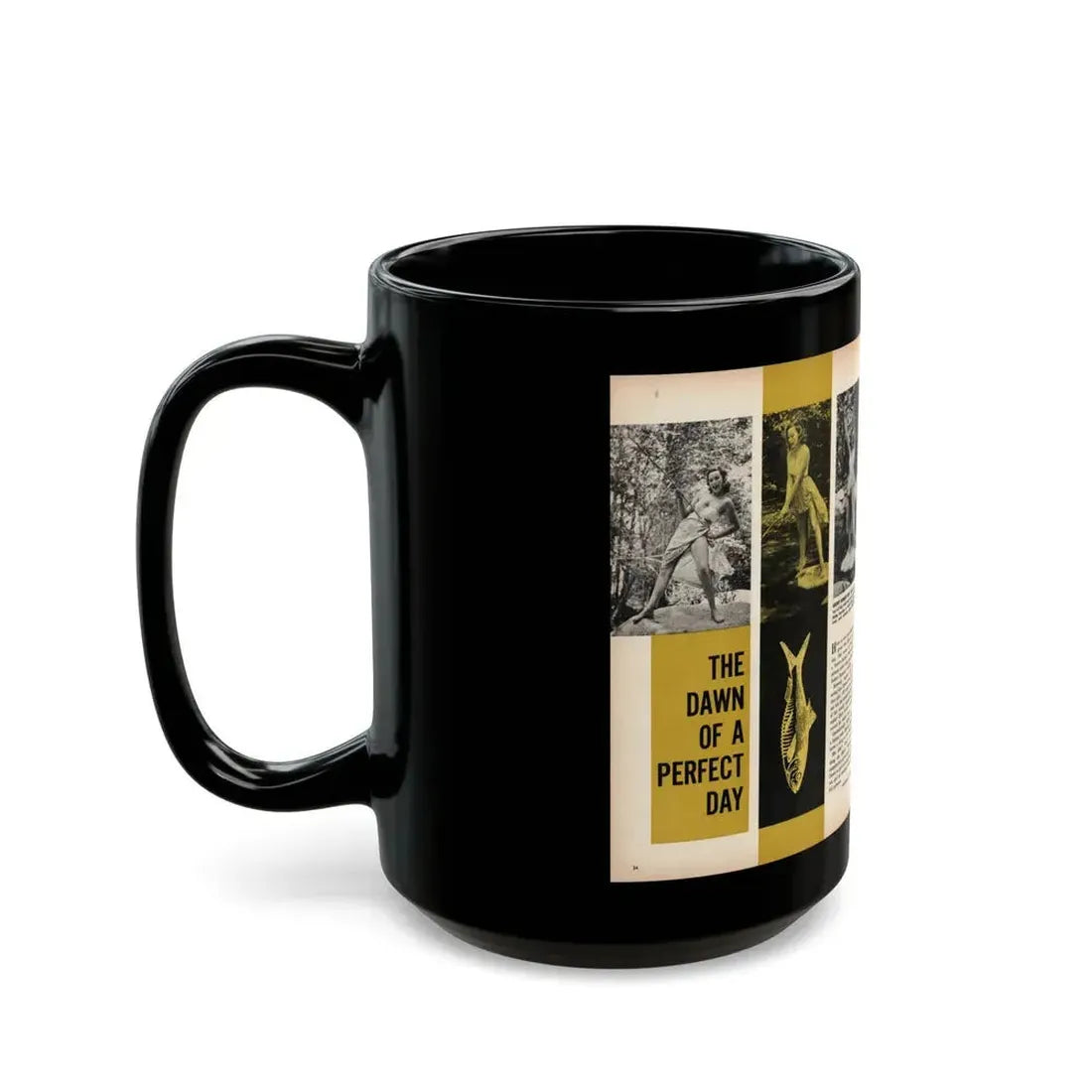 Dawn Richard #46 - [Pages 34 & 35] Including Pages 1 & 2 of 4 with, 4 B&W Photos & Article from SEE FOR MEN Mag. Nov. '57 (Vintage Female Icon) Black Coffee Mug - Go Mug Yourself