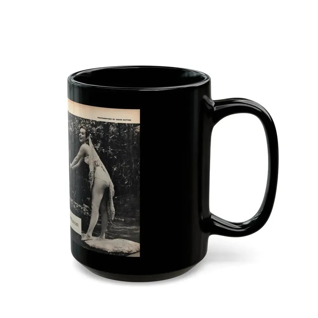 Dawn Richard #46 - [Pages 34 & 35] Including Pages 1 & 2 of 4 with, 4 B&W Photos & Article from SEE FOR MEN Mag. Nov. '57 (Vintage Female Icon) Black Coffee Mug - Go Mug Yourself
