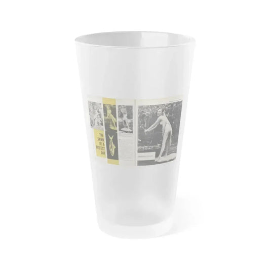 Dawn Richard #46 - Pages 34 & 35 Including Pages 1 & 2 of 4 with, 4 B&W Photos & Article from SEE FOR MEN Mag. Nov. '57 (Vintage Female Icon) Frosted Pint Glass 16oz 16oz Frosted - Go Mug Yourself