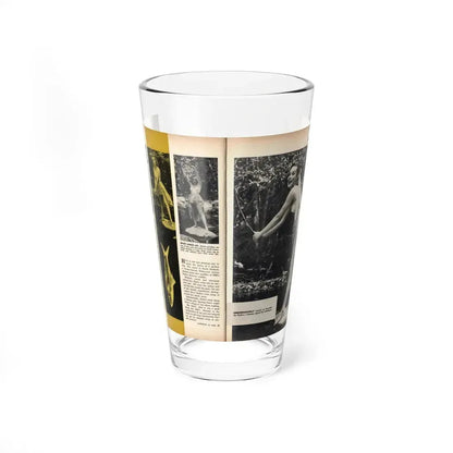 Dawn Richard #46 - Pages 34 & 35 Including Pages 1 & 2 of 4 with, 4 B&W Photos & Article from SEE FOR MEN Mag. Nov. '57 (Vintage Female Icon) Pint Glass 16oz 16oz - Go Mug Yourself