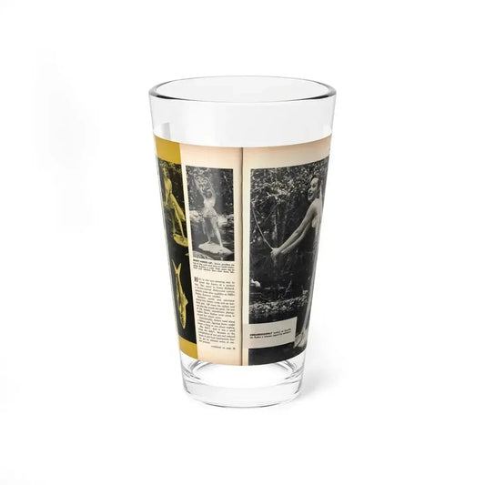 Dawn Richard #46 - Pages 34 & 35 Including Pages 1 & 2 of 4 with, 4 B&W Photos & Article from SEE FOR MEN Mag. Nov. '57 (Vintage Female Icon) Pint Glass 16oz 16oz - Go Mug Yourself