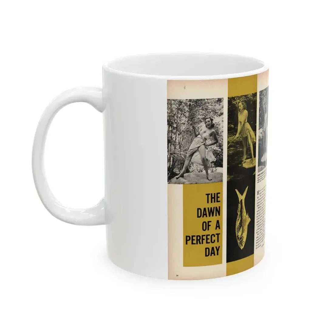 Dawn Richard #46 - [Pages 34 & 35] Including Pages 1 & 2 of 4 with, 4 B&W Photos & Article from SEE FOR MEN Mag. Nov. '57 (Vintage Female Icon) White Coffee Mug - Go Mug Yourself