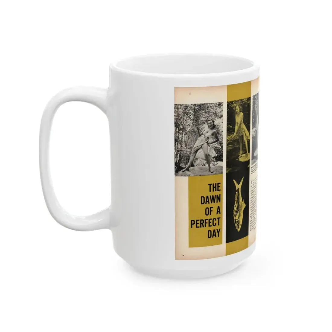 Dawn Richard #46 - [Pages 34 & 35] Including Pages 1 & 2 of 4 with, 4 B&W Photos & Article from SEE FOR MEN Mag. Nov. '57 (Vintage Female Icon) White Coffee Mug - Go Mug Yourself