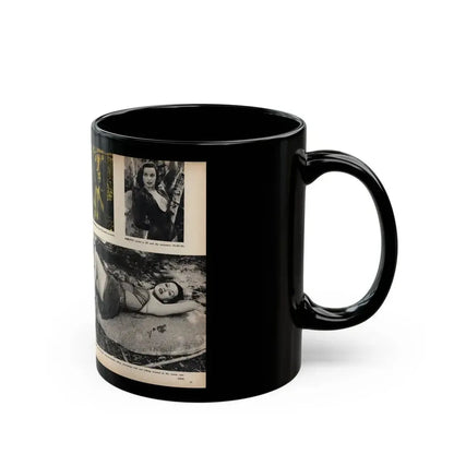 Dawn Richard #47 - [Pages 36 & 37] Including Pages 1 & 2 of 4 with, 5 B&W Photos, Captions & Article from SEE FOR MEN Mag. Nov. '57 (Vintage Female Icon) Black Coffee Mug - Go Mug Yourself