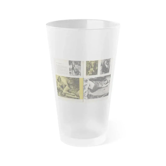 Dawn Richard #47 - Pages 36 & 37 Including Pages 1 & 2 of 4 with, 5 B&W Photos, Captions & Article from SEE FOR MEN Mag. Nov. '57 (Vintage Female Icon) Frosted Pint Glass 16oz 16oz Frosted - Go Mug Yourself