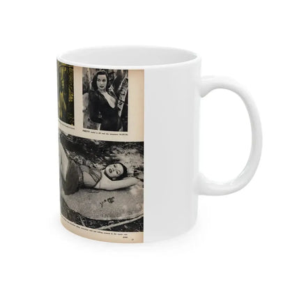 Dawn Richard #47 - [Pages 36 & 37] Including Pages 1 & 2 of 4 with, 5 B&W Photos, Captions & Article from SEE FOR MEN Mag. Nov. '57 (Vintage Female Icon) White Coffee Mug - Go Mug Yourself