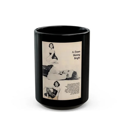 Dawn Richard #48 - [Pages 21] Including Pages 1 of 7 with, 3 B&W Photos & Caption from Moulin Rogue Mag. Jan. '59 (Vintage Female Icon) Black Coffee Mug 15oz - Go Mug Yourself