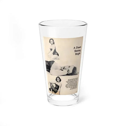 Dawn Richard #48 - Pages 21 Including Pages 1 of 7 with, 3 B&W Photos & Caption from Moulin Rogue Mag. Jan. '59 (Vintage Female Icon) Pint Glass 16oz 16oz - Go Mug Yourself
