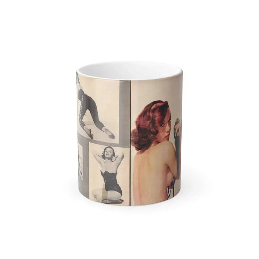 Dawn Richard #49 - [Pages 22 & 23] Including Pages 2 & 3 of 7 with, 3 B&W Photos & 1 Full Color Page from Moulin Rogue Mag. Jan. '59 (Vintage Female Icon) Color Changing Coffee Mug 11oz - Go Mug Yourself