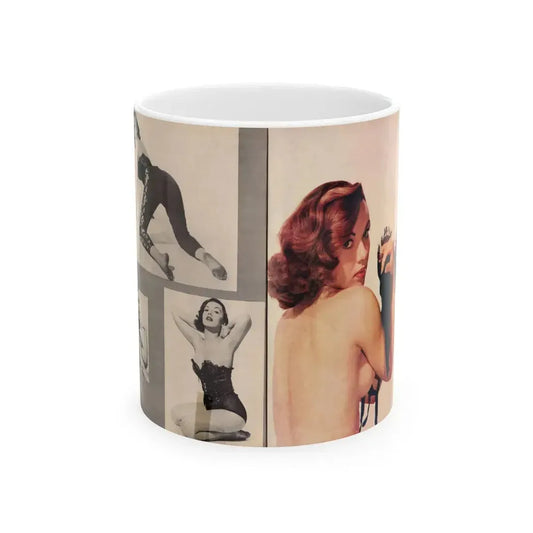 Dawn Richard #49 - [Pages 22 & 23] Including Pages 2 & 3 of 7 with, 3 B&W Photos & 1 Full Color Page from Moulin Rogue Mag. Jan. '59 (Vintage Female Icon) White Coffee Mug 11oz - Go Mug Yourself