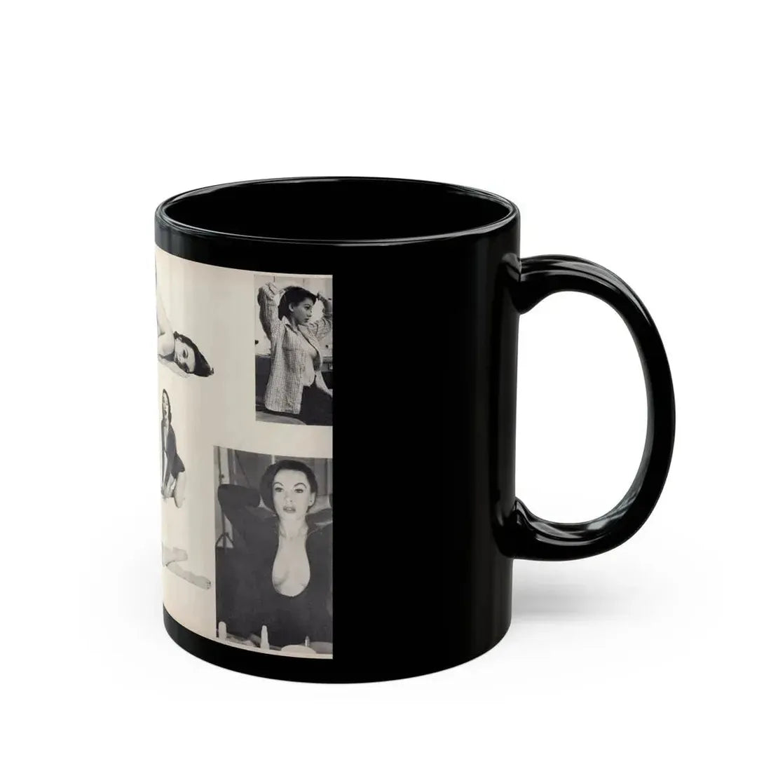 Dawn Richard #50 - [Pages 24 & 25] Including Pages 4 & 5 of 7 with, 8 B&W Photos from Moulin Rogue Mag. Jan. '59 (Vintage Female Icon) Black Coffee Mug - Go Mug Yourself
