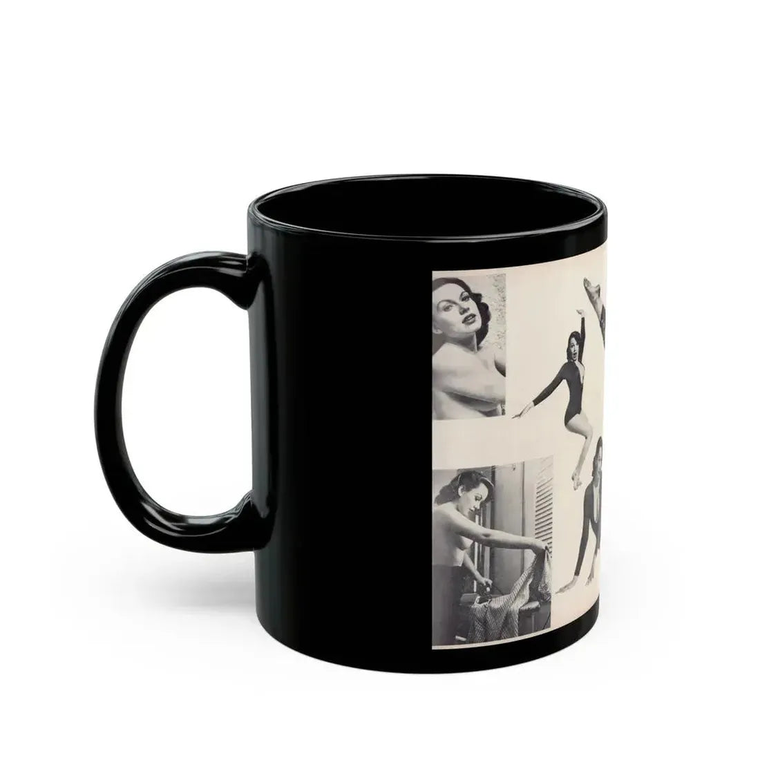 Dawn Richard #50 - [Pages 24 & 25] Including Pages 4 & 5 of 7 with, 8 B&W Photos from Moulin Rogue Mag. Jan. '59 (Vintage Female Icon) Black Coffee Mug - Go Mug Yourself