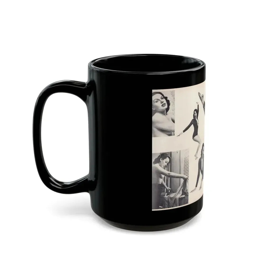Dawn Richard #50 - [Pages 24 & 25] Including Pages 4 & 5 of 7 with, 8 B&W Photos from Moulin Rogue Mag. Jan. '59 (Vintage Female Icon) Black Coffee Mug - Go Mug Yourself