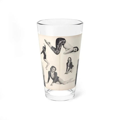 Dawn Richard #50 - Pages 24 & 25 Including Pages 4 & 5 of 7 with, 8 B&W Photos from Moulin Rogue Mag. Jan. '59 (Vintage Female Icon) Pint Glass 16oz 16oz - Go Mug Yourself