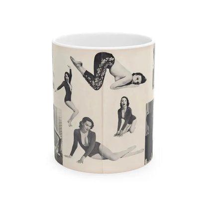 Dawn Richard #50 - [Pages 24 & 25] Including Pages 4 & 5 of 7 with, 8 B&W Photos from Moulin Rogue Mag. Jan. '59 (Vintage Female Icon) White Coffee Mug 11oz - Go Mug Yourself