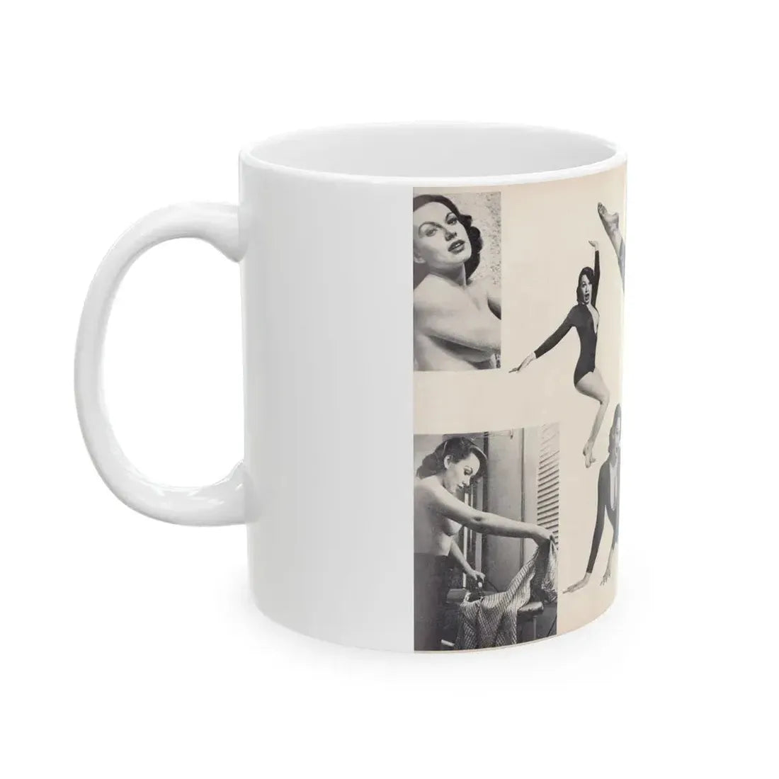 Dawn Richard #50 - [Pages 24 & 25] Including Pages 4 & 5 of 7 with, 8 B&W Photos from Moulin Rogue Mag. Jan. '59 (Vintage Female Icon) White Coffee Mug - Go Mug Yourself