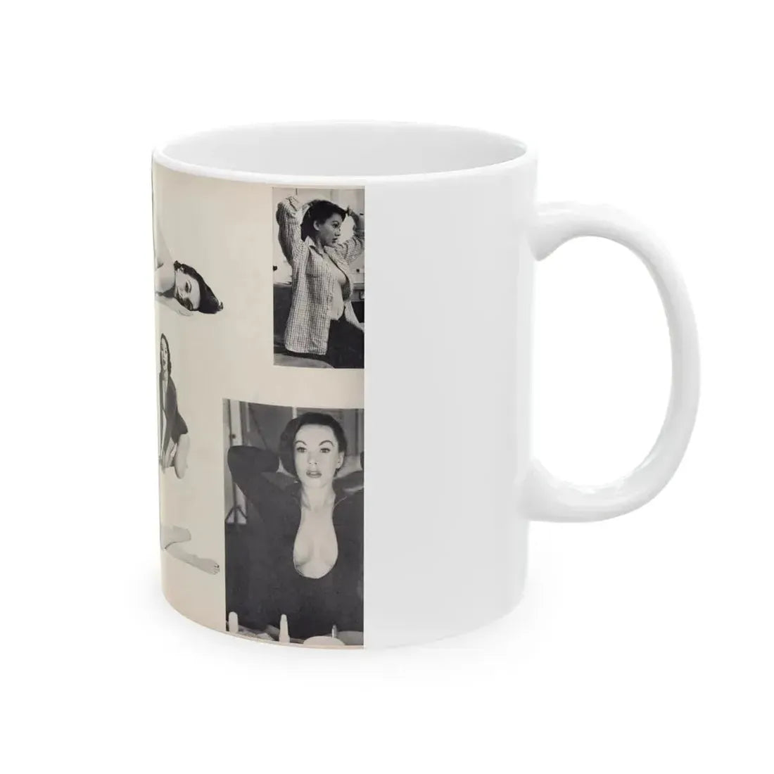 Dawn Richard #50 - [Pages 24 & 25] Including Pages 4 & 5 of 7 with, 8 B&W Photos from Moulin Rogue Mag. Jan. '59 (Vintage Female Icon) White Coffee Mug - Go Mug Yourself