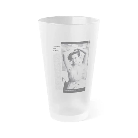 Dawn Richard #52 - Inside Cover Photo see through top from Sir Knight Vol. 1 No. 5 Mag. '58 (Vintage Female Icon) Frosted Pint Glass 16oz 16oz Frosted - Go Mug Yourself
