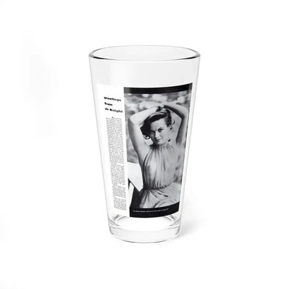 Dawn Richard #52 - Inside Cover Photo see through top from Sir Knight Vol. 1 No. 5 Mag. '58 (Vintage Female Icon) Pint Glass 16oz 16oz - Go Mug Yourself