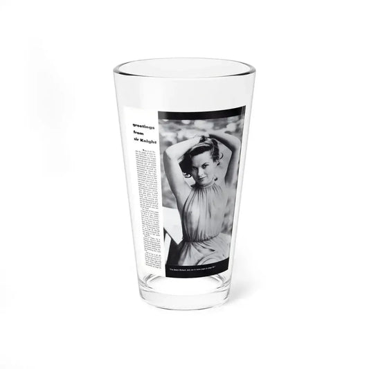 Dawn Richard #52 - Inside Cover Photo see through top from Sir Knight Vol. 1 No. 5 Mag. '58 (Vintage Female Icon) Pint Glass 16oz 16oz - Go Mug Yourself