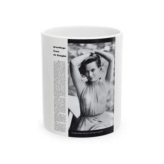 Dawn Richard #52 - Inside Cover Photo see through top from Sir Knight Vol. 1 No. 5 Mag. '58 (Vintage Female Icon) White Coffee Mug 11oz - Go Mug Yourself
