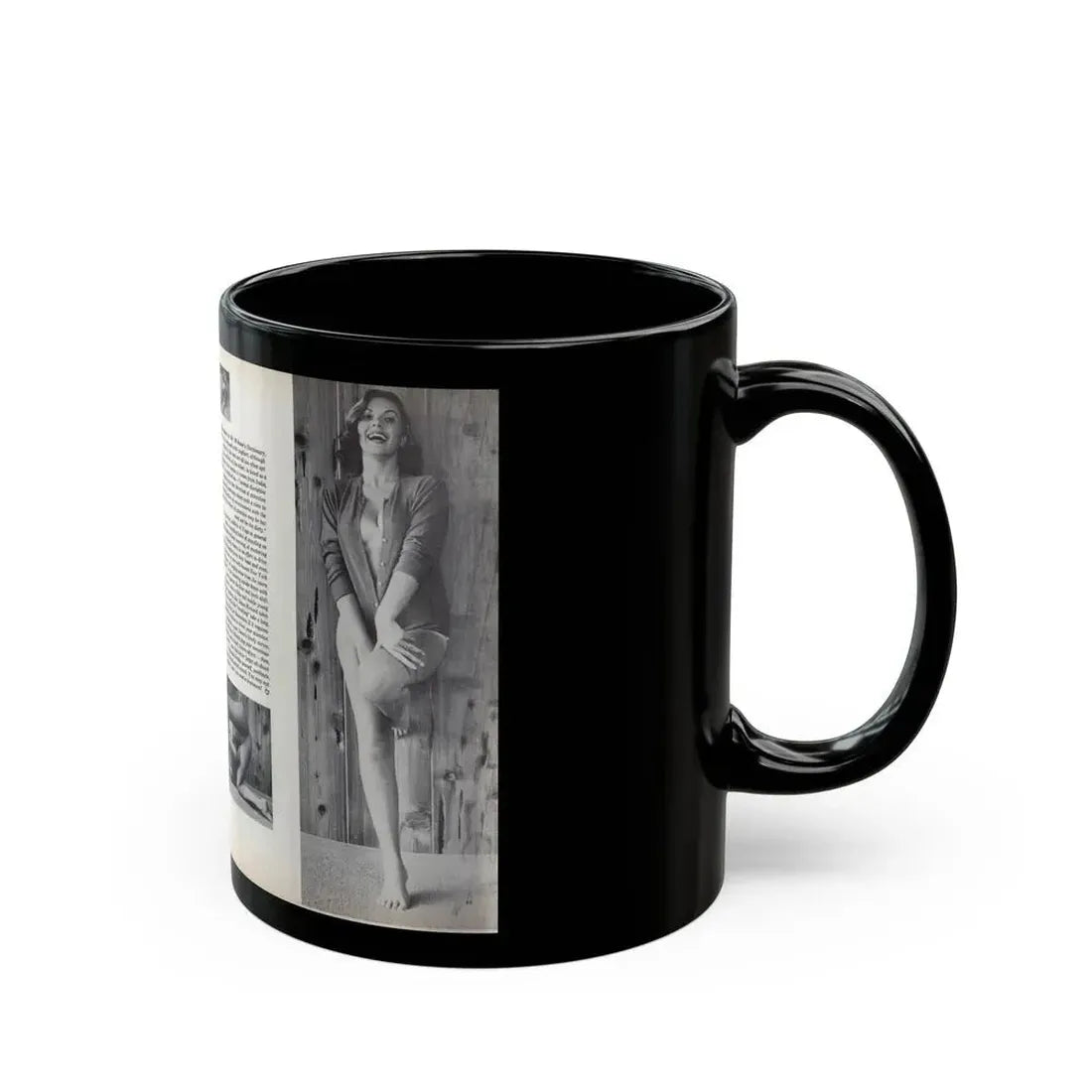 Dawn Richard #53 - [Pages 64 & 65] Including Pages 1 & 2 of 2 with, 4 B&W Photos, Article & Captions from Sir Knight Vol. 1 No. 5 Mag. '58 (Vintage Female Icon) Black Coffee Mug - Go Mug Yourself