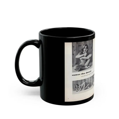 Dawn Richard #53 - [Pages 64 & 65] Including Pages 1 & 2 of 2 with, 4 B&W Photos, Article & Captions from Sir Knight Vol. 1 No. 5 Mag. '58 (Vintage Female Icon) Black Coffee Mug - Go Mug Yourself